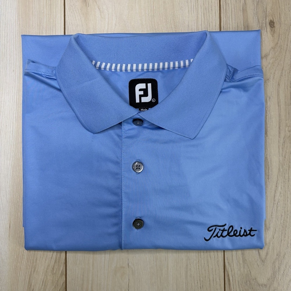 FooTjoy TITLEIST Golf Polo Shirt Performance Mens Large Blue Performance